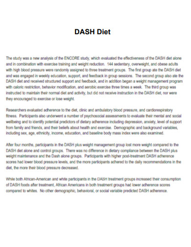 Editable DASH Diet Plan