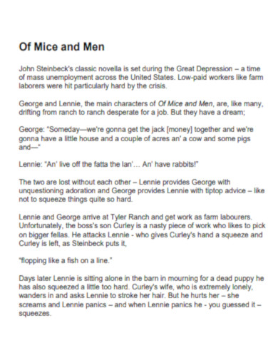 Editable Of Mice and Men