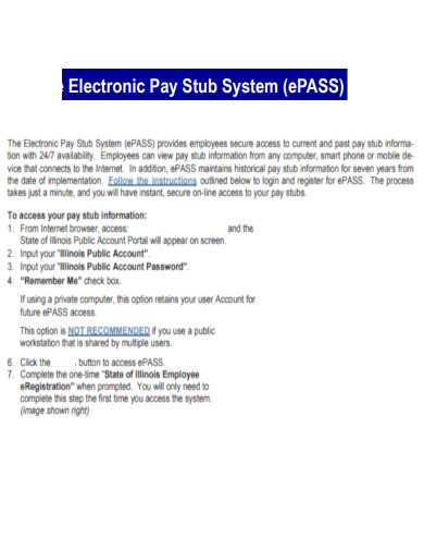 Electronic Pay Stub System