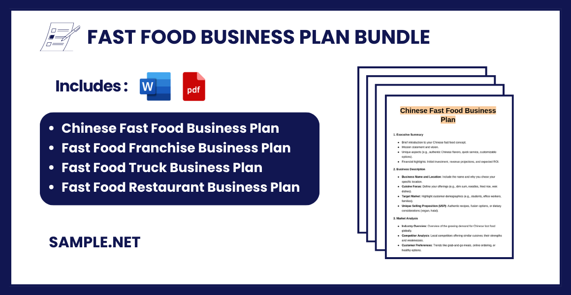 fast food business plan bundle