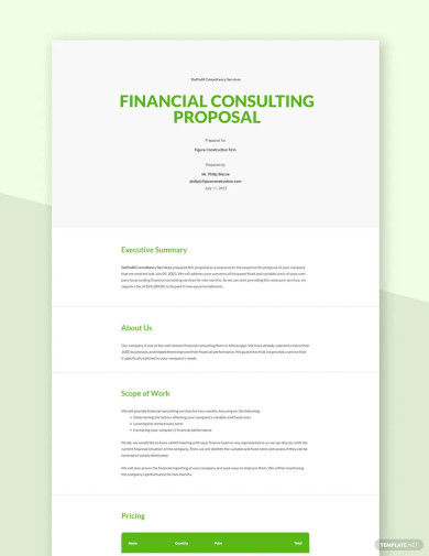 Financial Consulting Proposal Template