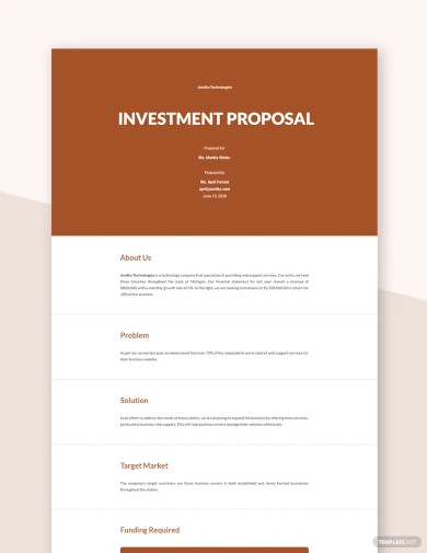 Financial Investment Proposal Template