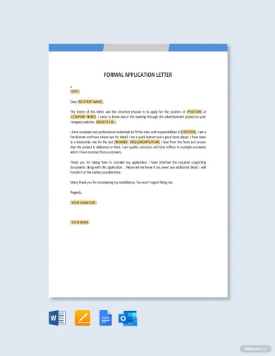 Formal Application Letter Format Template