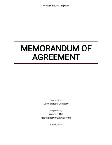 Free Basic Memorandum of Agreement Template