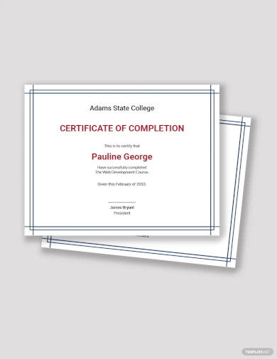 Free Blank Certificate of Completion Template
