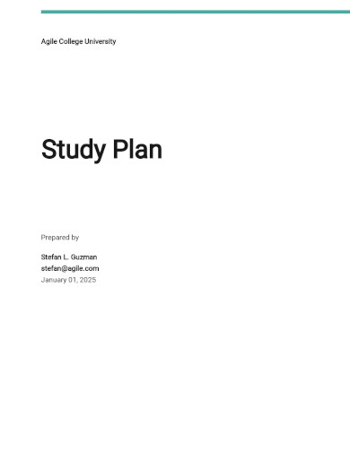 Free Blank Study Plan Template