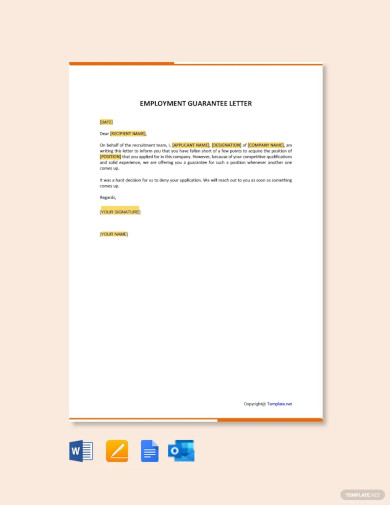 Free Employment Guarantee Letter Template
