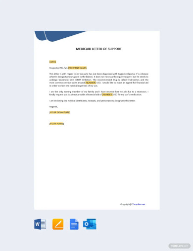 Free Medicaid Letter of Support Template