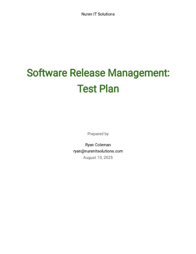 Free Release Test Plan Template