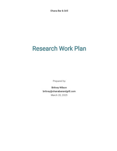Free Research Work Plan Template