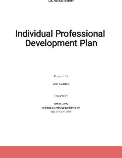 Free Sample Individual Professional Development Plan Template