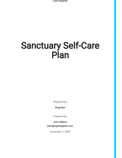 Free Sanctuary Self Care Plan Template