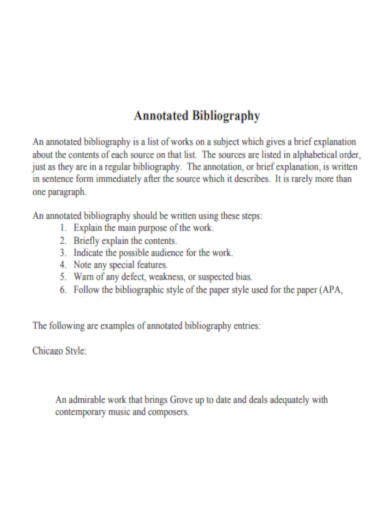 General Annotated Bibliography