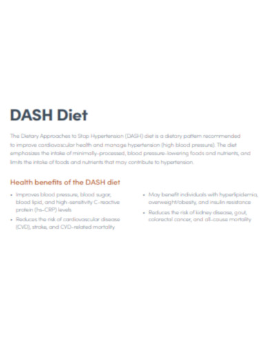 Health benefits of the DASH diet