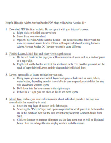 Helpful Hints for Adobe Acrobat Reader PDF Maps