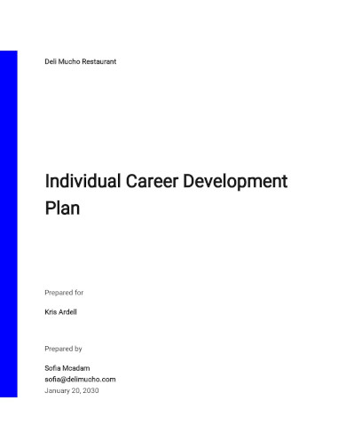 Individual Career Development Plan Template