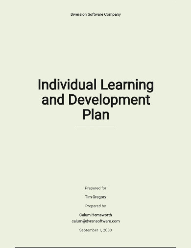 Individual Learning and Development Plan Template