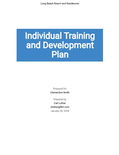 Individual Training and Development Plan Template