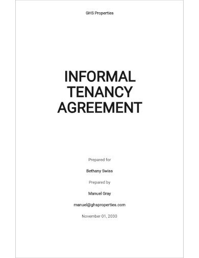 Informal Tenancy Agreement Template
