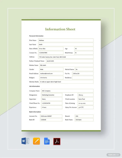 Information Sheet Template