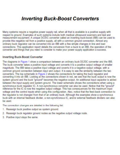 Inverting Buck Boost Converters