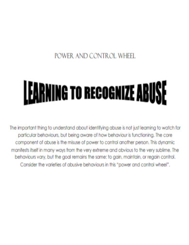 Leanrning Recognize Abuse Power and Control Wheel