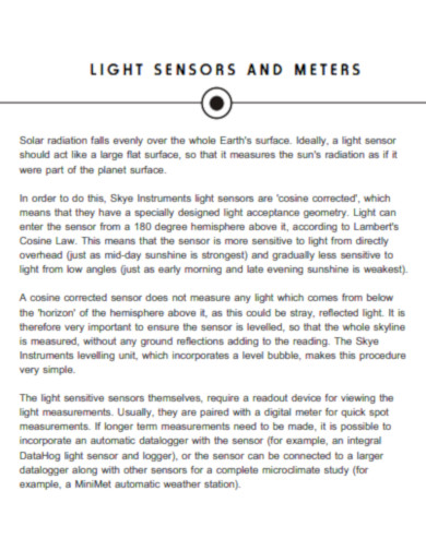 Light Sensors and Meters