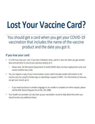 Lost Your Covid Vaccine Card