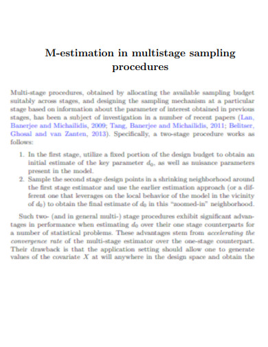 M estimation in multistage sampling procedures