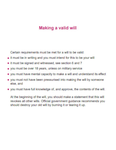 Making a Valid Will