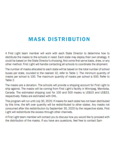 Mask Distribution