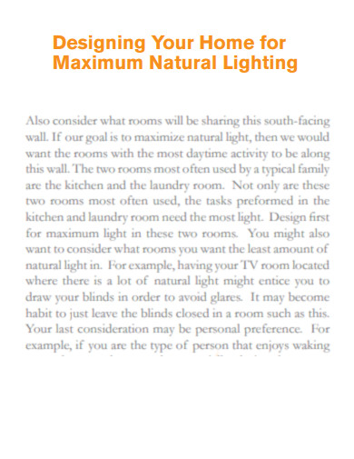 Maximum Natural Lighting