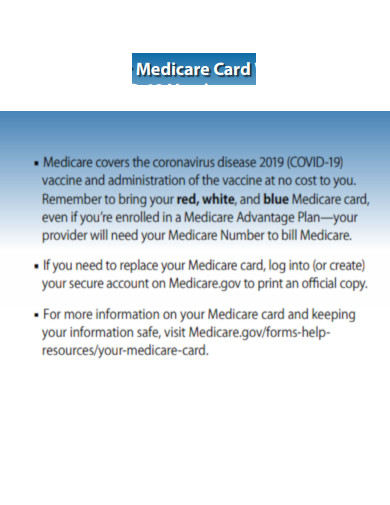 Medicare Card for COVID Vaccine