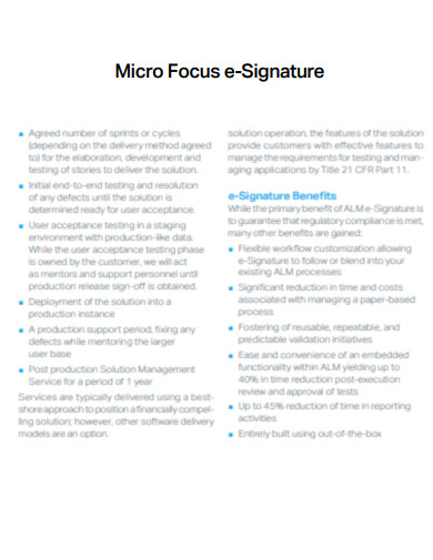 Micro Focus e Signature