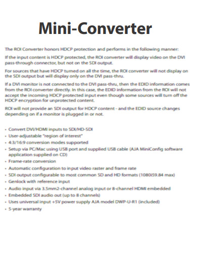 Mini Converter