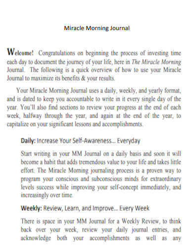Miracle Morning Journal