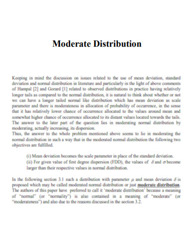 Moderate Distribution
