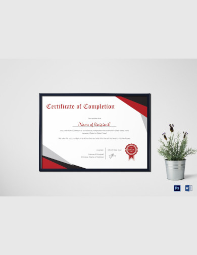 Modern Certificate of Completion Template