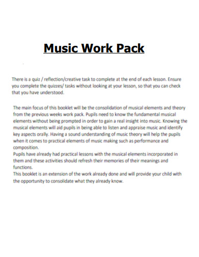 Music Work Pack