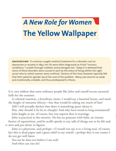 New Role for Women Yellow Wallpaper