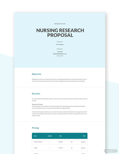 Nursing Research Proposal Template