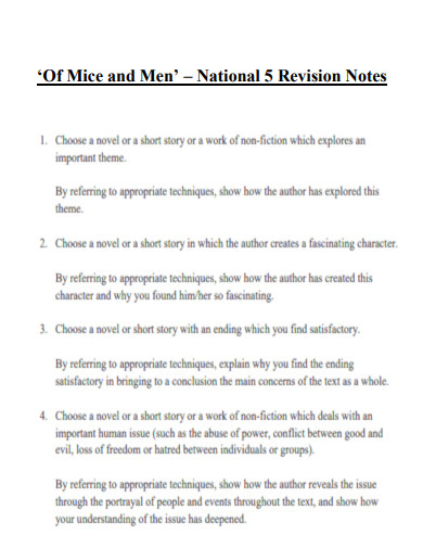 Of Mice and Men 5 Revision Notes