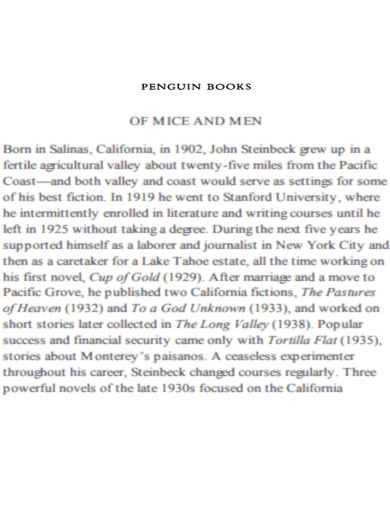 Of Mice and Men Penguin Classics