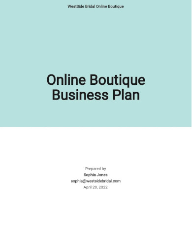 Online Boutique Business Plan Template