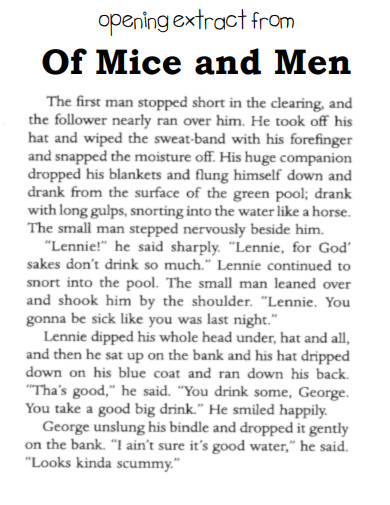 Opening Extract From Of Mice and Men