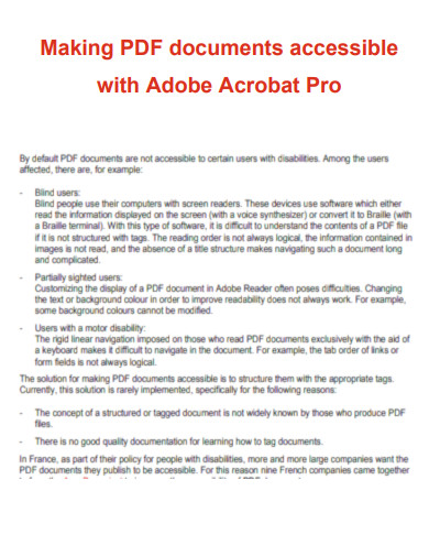 PDF Documents Accessible with Adobe Acrobat Pro