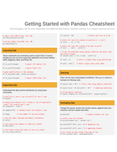 Pandas Cheatsheet