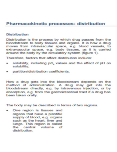 Pharmacokinetic Processes Distribution