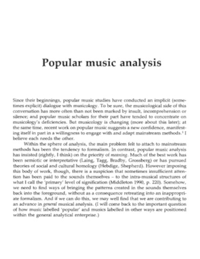 Popular Music Analysis
