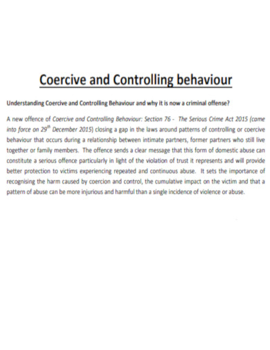 Power and Control Wheel and Chart of Coercion
